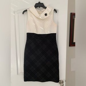 Black and white empire waist dress